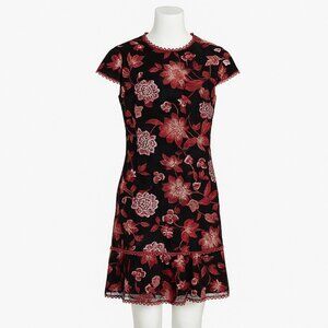 Aidan by Aidan Mattox Cap Sleeve Bodycon Floral Embroidered Dress Size 6